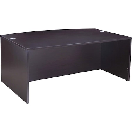 Boss Desk Shell Bow Front Desk Shell, Mocha, 71"Wx36/41"Dx, 71" W X N189-MOC