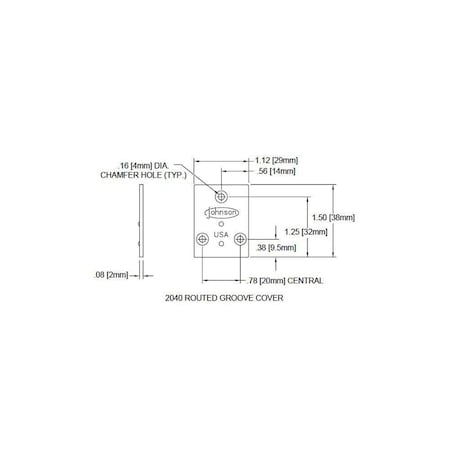 Le Johnson Routed Groove Cover with Screws F/ Sliding Door 2040
