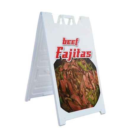 Signmission Beef Fajitas, A-Frame & 2 Decals Installed, Heavy-Duty Plastic Frame SBHD-D-2436-Beef Fajitas