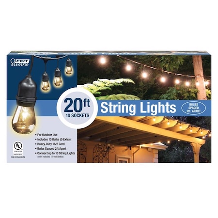 Feit Electric Feit Incandescent String Light Set Clear 20 ft. 10 lights SL20-10