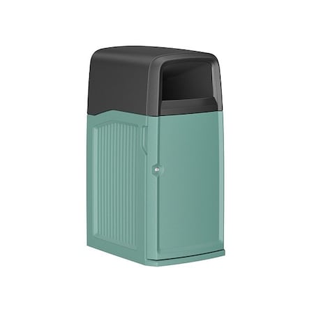 Cortech SafeBin 35 gal Rectangular Institutional Plastic Can, Aqua, Polyethylene, 23 in 35AQBK