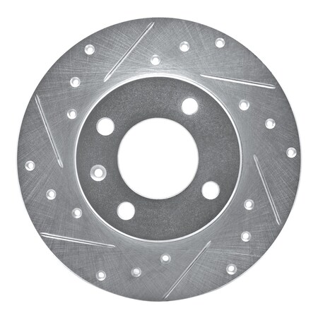 Dynamic Friction Co DFC Brake Rotor - Drilled and Slotted - Silver 631-74000L
