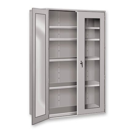 Pucel Heavy Duty Storage Cabinet, Plexiglass Doors, 36 in W x 78 in H x 19 in D, Gray HDSC-3678-19-4-PLEX