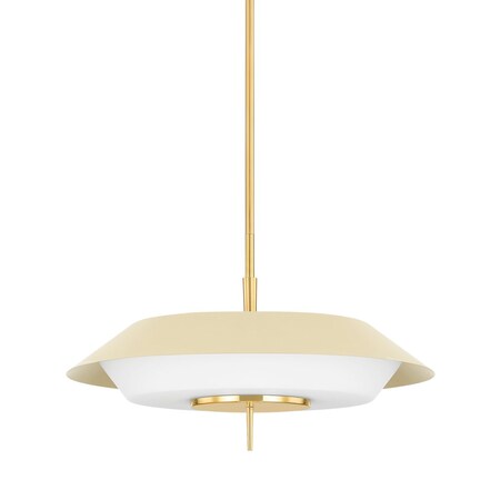 Hudson Valley Lighting Westport 4 Light Pendant 24 In. Aged Brass/ Soft Sand 4304-AGB/SSD