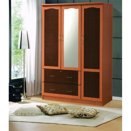 Hodedah 3 Door Wardrobe Hif441 Cherry