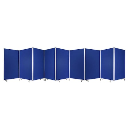 Homeroots 71" Blue Iron Folding Nine Panel Screen Room Divider 370385