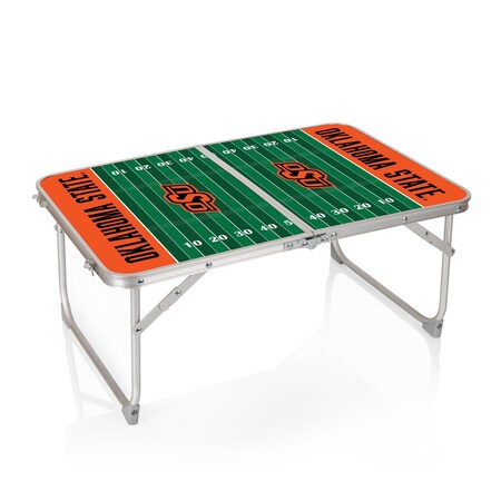 Picnic Time Family Of Brands Oklahoma State Cowboys - Concert Table Mini Portable Table, Charcoal Wood Grain 843-00-141-464-0