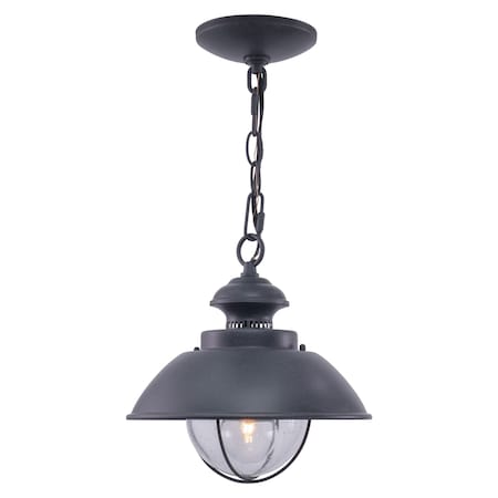 Vaxcel Harwich 1 Light Gray Coastal Outdoor Barn Dome Pendant Clear Glass T0265