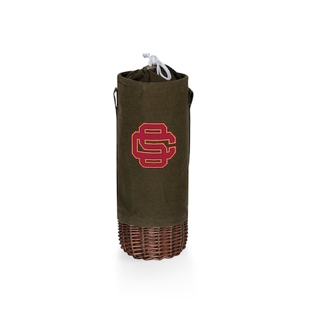 Picnic Time Family Of Brands NCAA USC Trojans Alternate Malbec Insulated Canvas and Willow Wine Bottle Basket 201-00-140-098-0