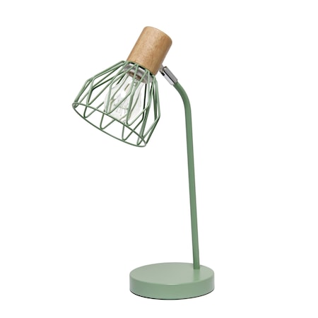 Homeroots 18" Green Iron Table Lamp With Green Globe Shade 646303