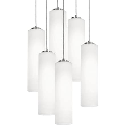 Afx Leo 6-Light Round Pendant, 120V, 60W, Satin Nickel LEOP0412MBSNRND6