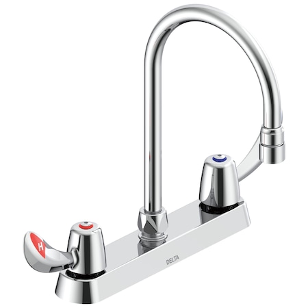 Delta Commercial 26C3 8 In Cast Deck-Mount In Chrome 26C3932-LS-TI