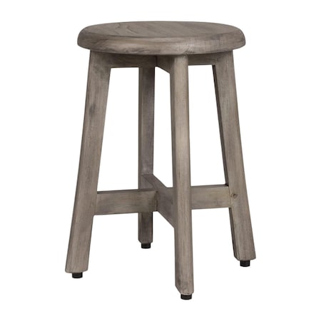 Homeroots 18" X 12" Gray Circular Shower Bench 383386