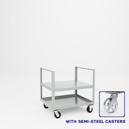 Pucel Double End Push Handle Truck, 30 in W x 36 in H x 36 in D, Light Blue 30-TRE-36S