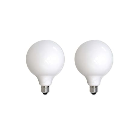 Bulbrite 60-Watt Equivalent G40 Milky Dimmable Decorative Filament LED Light Bulb Warm White, 2PK 861597