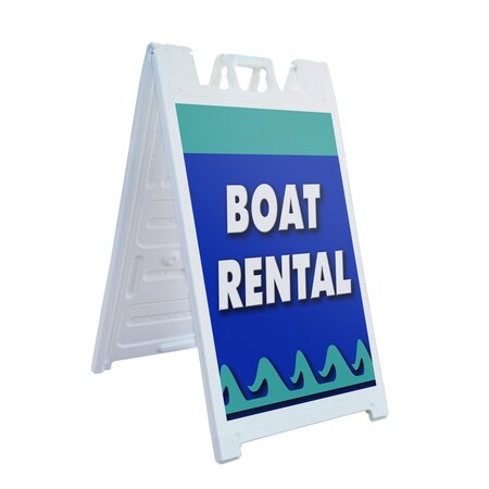 Signmission Boat Rental, A-Frame & 2 Decals Installed, Heavy-Duty Plastic Frame SBHD-D-2436-Boat Rental