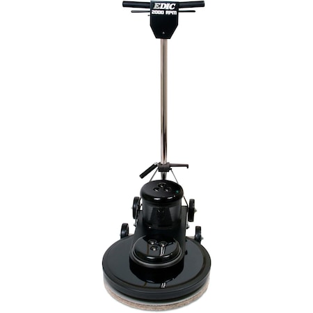 Edic 20in 2000 RPM High Speed Burnisher, Powder Coated Brush Cover, Belt Drive, Pad Driver Included 20HS2000-BK-SV