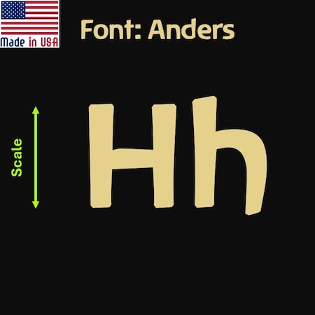 Aacc Self-Adhesive Vinyl Letter: H, Scale: 0.75 in. Color: Gold Font: Anders by AACC-Anders-UH-Gold-I0.75x1