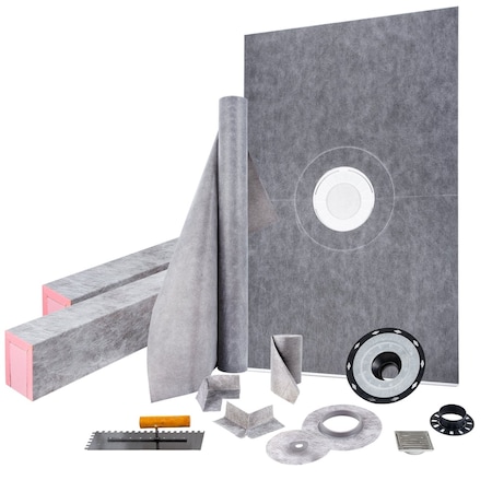 Vevor Waterproofing Shower Kit Shower Kit Tray 48''x72'' with Central Drain ABS VV-LYDZ-ABS4872Z