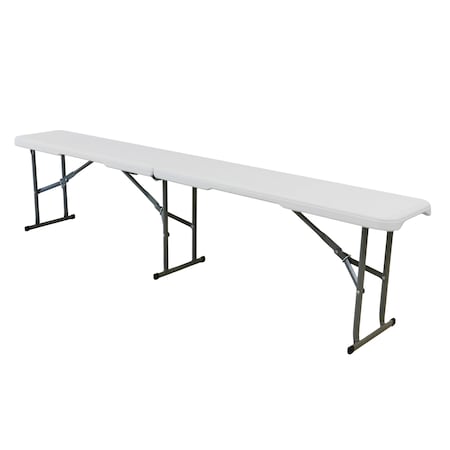 Elama 6 Foot Plastic Folding Bench in White ELM-ZD183C