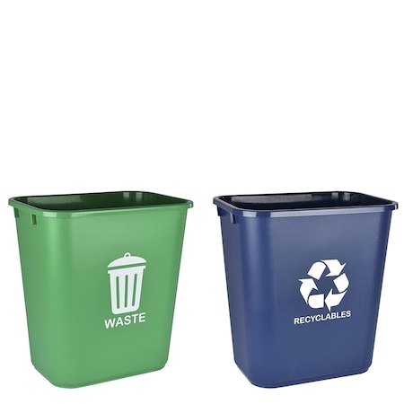 Acrimet Wastebasket Bin for Recycling, 6.75 Gallon/ 27 Quart/ 24 Liter (Plastic), 4PK 578.5