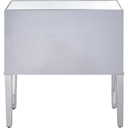 Elegant Decor Nightstand 2 Drawers, Antique Silver Paint - 34 x 16 x 34 in. MF72045