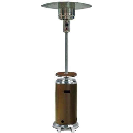 Hiland Outdoor Two-Toned Patio Heater in Stainless Steel and Hammered Bronze HLDS01-SSHGT