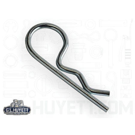 Huyett Bridge Pin, Zn Plt Spg Stl, .120 Wire Dia x 2.375 L x .720 In Eye Dia x Fits .5 to 5/8 Shft BP-2106