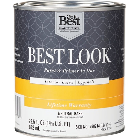 Do It Best Best Look Latex Premium Paint & Primer In One Eggshell Interior Wall Paint Neutral Base 1 Qt. HW34A0750-14