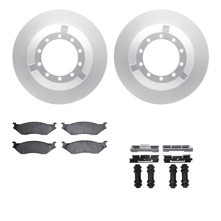 Dynamic Friction Co DFC GEOSPEC Coated Rotor- Heavy Duty Brake Pad includes Hardware 4412-54021