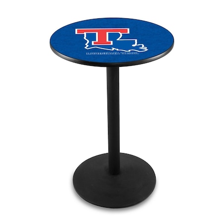 Holland Bar Stool Co 42" Blk Wrinkle Louisiana Tech Pub Table, 36" dia. Top L214B4236LaTech