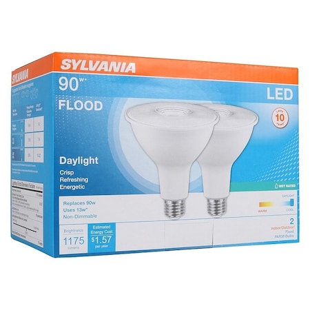Sylvania LED Bulb, Flood/Spotlight, 90 W Equivalent, E26 Lamp Base, Daylight Light, 5000 K Color Temp 79736