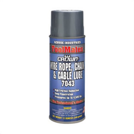 Crown By Aervoe Lubricant, 16 oz, Aerosol Spray Can, Black 7043