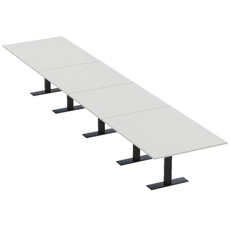 Skutchi Designs 20ft Conference Table W/ Power Unit | 20 Person Modular Rectangular Meeting Table | Harmony Series HAR-REC-48x240-T.BK-U779-NA