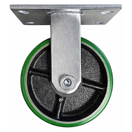 Hyw Products Heavy Duty Caster 8in x 3in Polyurethane on Cast Iron Wheel - Rigid 53-80R-A1-PC