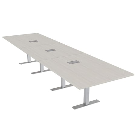 Skutchi Designs 16ft Conference Table W/ Power Unit | 16 Person Modular Rectangular Meeting Table | Harmony Series HAR-REC-48x192-T-K458-ESIL