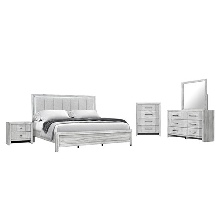 Global Furniture Usa Contemporary Elsie Grey Queen Bed Group ELSIE-GREY-QBG