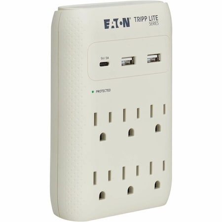 Eaton TRIPP LITE SERIES PROTECT IT 6-OUTLET SURGE PROTECTOR - 5-15R OUTLETS, USB SK60C