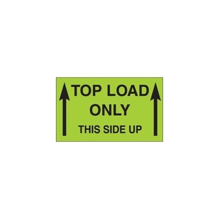 Bubblefast 3 x 5'' - ''Top Load Only - This Side Up'' Fluorescent Green Labels BFDL2701