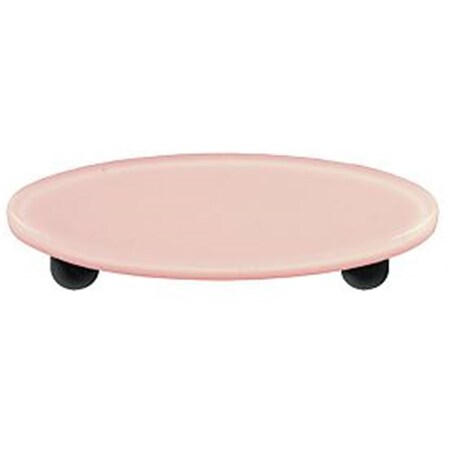 Palacedesigns Petal Pink Oval Glass Cabinet Pull - Black Post PA727825
