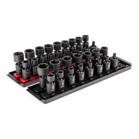 Tekton 3/8 in Drive Flex Impact Socket Set, Metric, SAE, 34 pcs SID97201