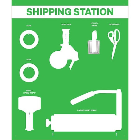 Visual Workplace Shipping Supplies Shadow Board 30-1910-3630-S21401