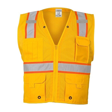 Kishigo Safety Vest, Yellow, Size S/M B106-S-M