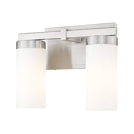 Z-Lite Danica 2-Light Vanity, 11.75 in W, Brushed Nickel 3044-2V-BN