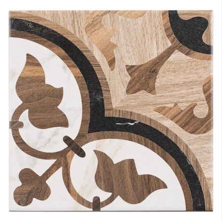 Andova Tiles SAMPLE-Istanelle Byzian Brown 8-in. Encaustic Patterned Matte Porcelain Wall & Floor Tile SAM-ANDIST1118
