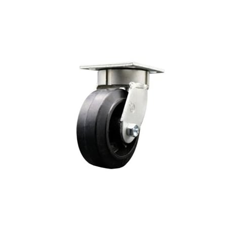 Service Caster 5 Inch Kingpinless Rubber on Steel Wheel Swivel Top Plate Caster SCC-KP30S520-RSR
