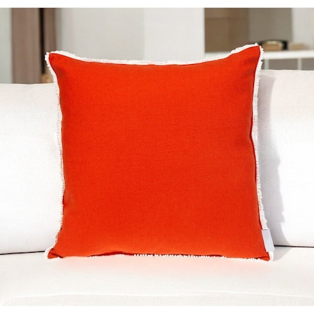Homeroots 16" Orange Cotton Throw Pillow With Fringe 529260