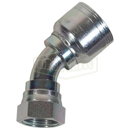 Dixon Smooth Bore Hose-to-Tube Fitting with Crimp Collar, Dash 6 x 3/8 in, Hose x FJIC, Carbon Steel FJC45-06-06