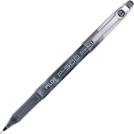 Pilot Precise P-500 Gel Rollerball Pen, Extra Fine, 0.5mm, Black Barrel/Ink, Dozen 38600