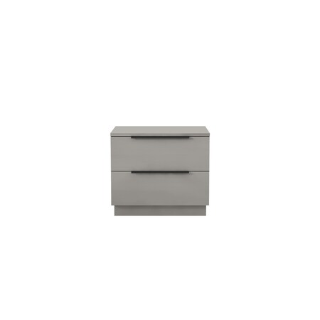 Homeroots 20" Light Gray Wood Two Drawer Nightstand 719560